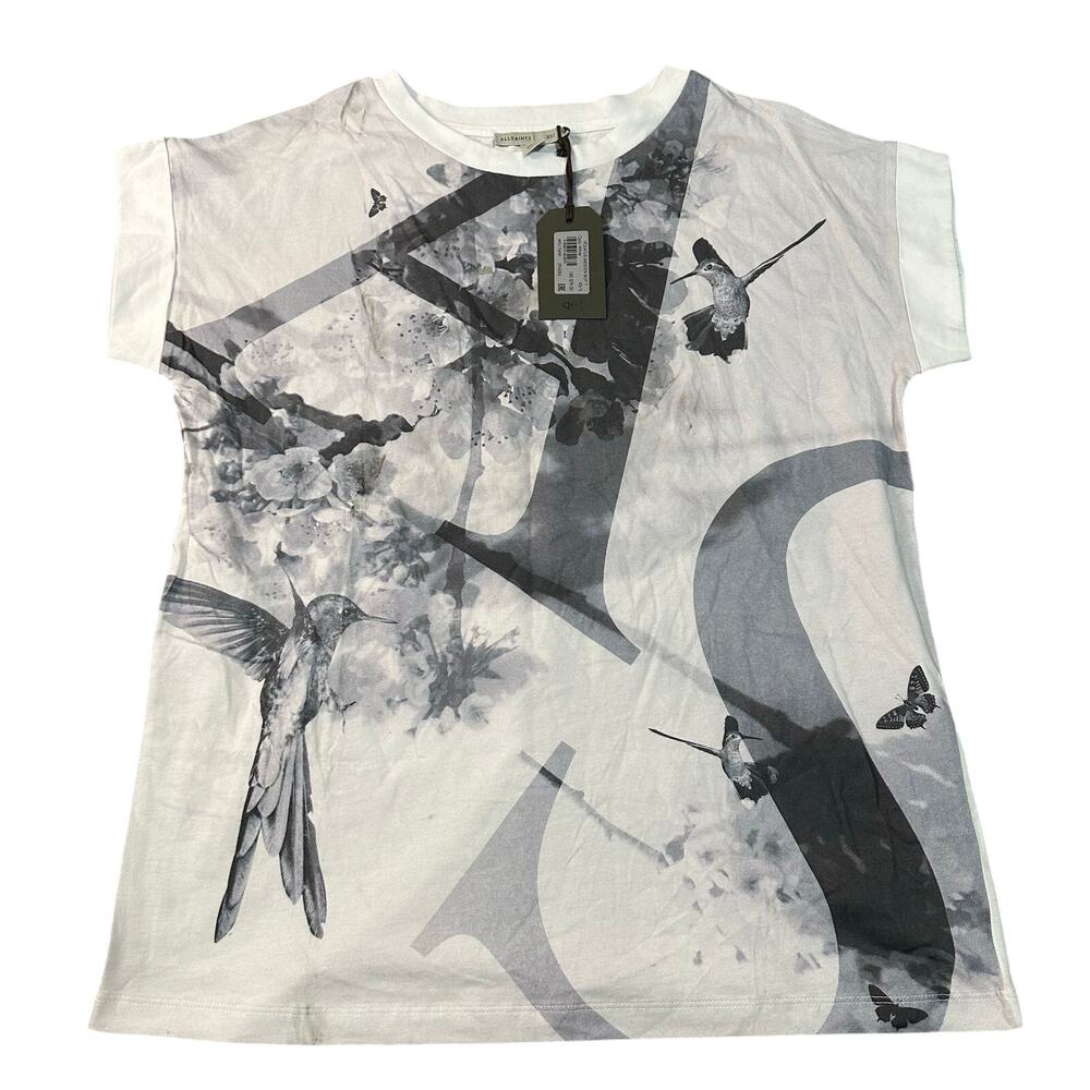 ALLSAINTS Women's Volatus Imogen Boy T-Shirt Size XS/S In Optic White